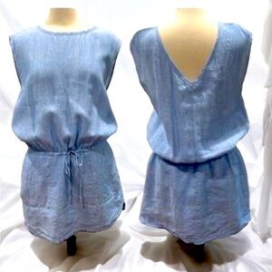 Soft Joie Blue  Linen Mini Dress XS NWT